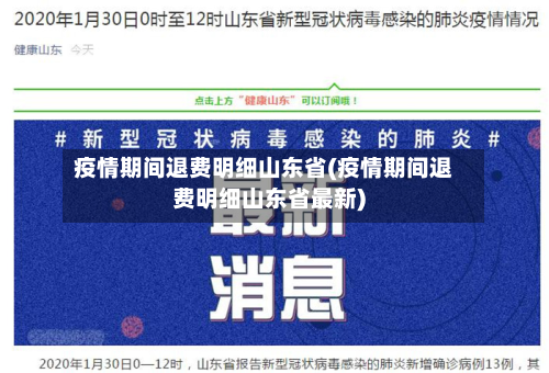 疫情期间退费明细山东省(疫情期间退费明细山东省最新)-第2张图片