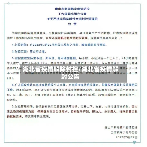 湖北省疫情解除封控/湖北省疫情解封公告-第2张图片