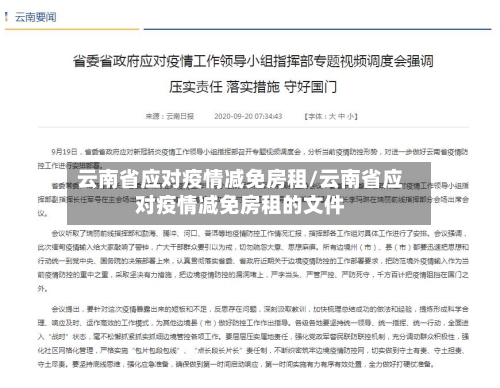 云南省应对疫情减免房租/云南省应对疫情减免房租的文件-第3张图片