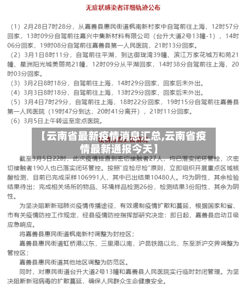 【云南省最新疫情消息汇总,云南省疫情最新通报今天】-第1张图片