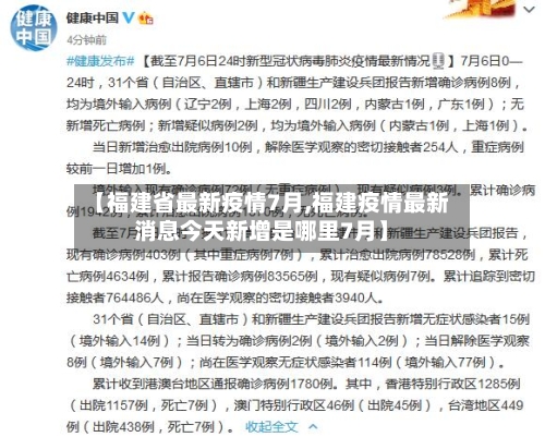 【福建省最新疫情7月,福建疫情最新消息今天新增是哪里7月】-第2张图片