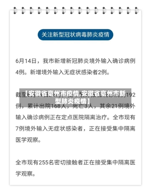 【安徽省毫州市疫情,安徽省亳州市新型肺炎疫情】-第1张图片