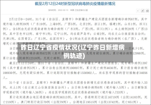 昨日辽宁省疫情状况(辽宁昨日新增病例轨迹)-第1张图片