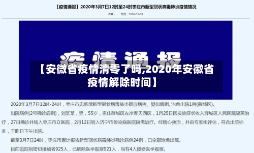 【安微省疫情清零了吗,2020年安徽省疫情解除时间】-第1张图片
